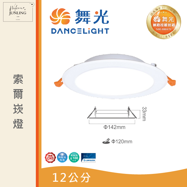 【舞光】12公分索爾崁燈 