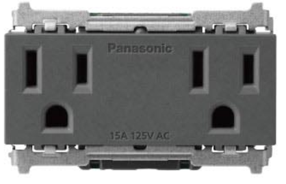 【國際】5.5絞線用埋入式附接地雙插座-霧色 