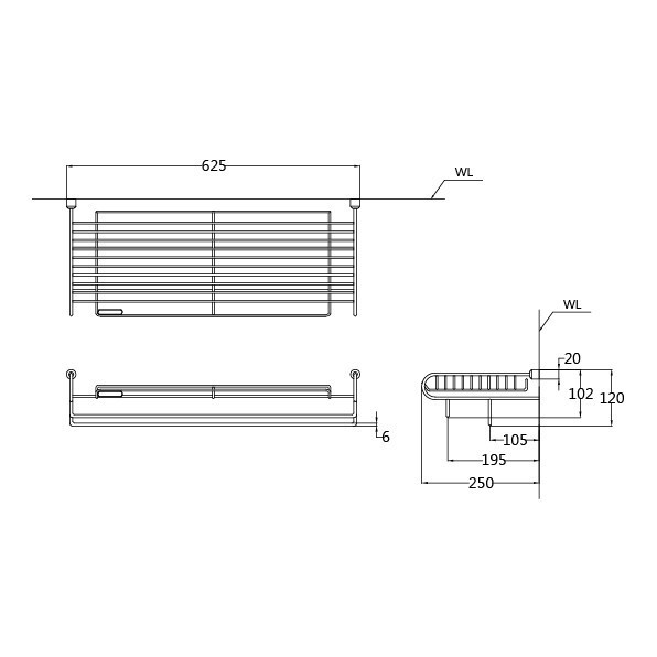 【凱撒】置物毛巾架-白鐵 