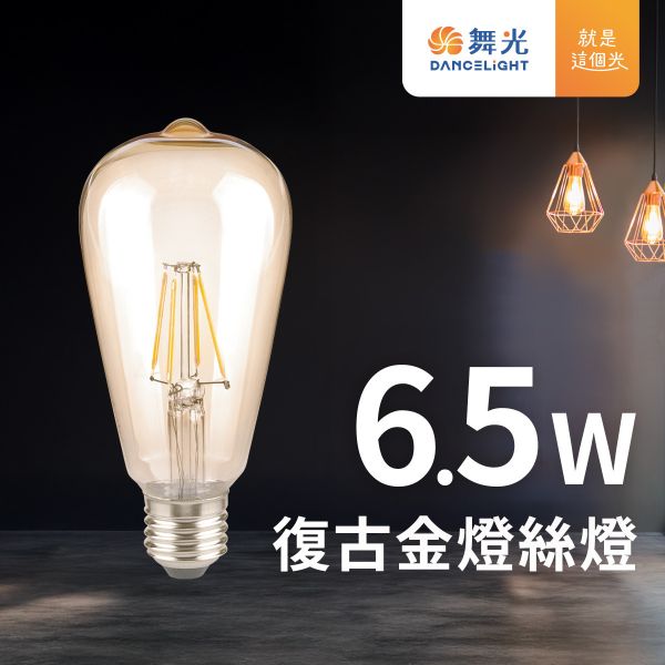 【舞光】E27復古燈絲燈 6.5W橘黃光 