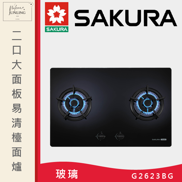 【櫻花】二口大面板易清檯面爐 