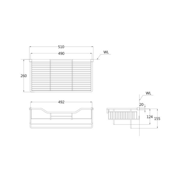 【凱撒】置物毛巾架-白鐵 