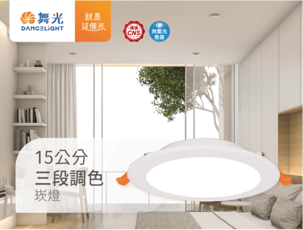 【舞光】15公分三段調色崁燈 