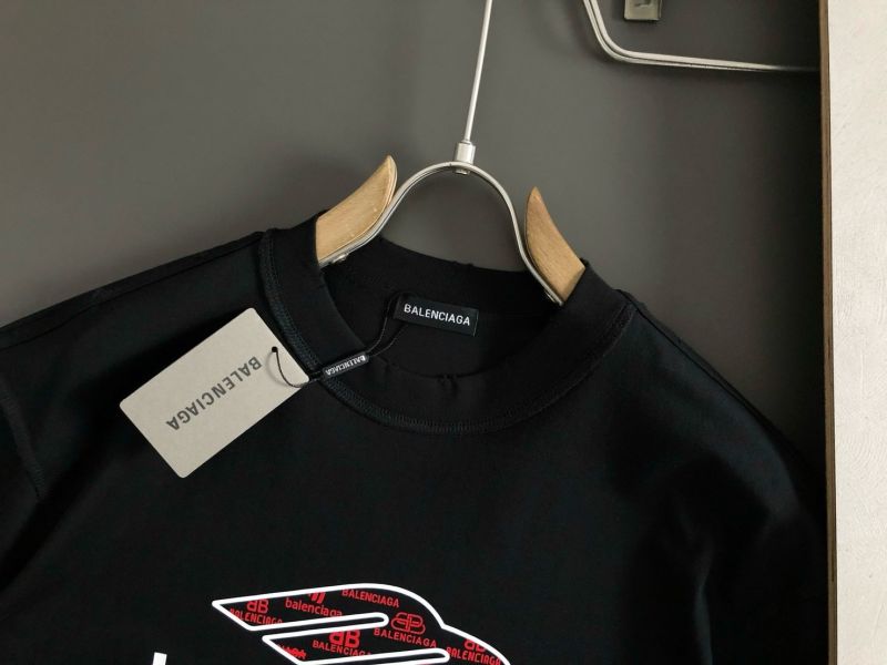 頂級黑色頂級膠印字母重磅短袖 