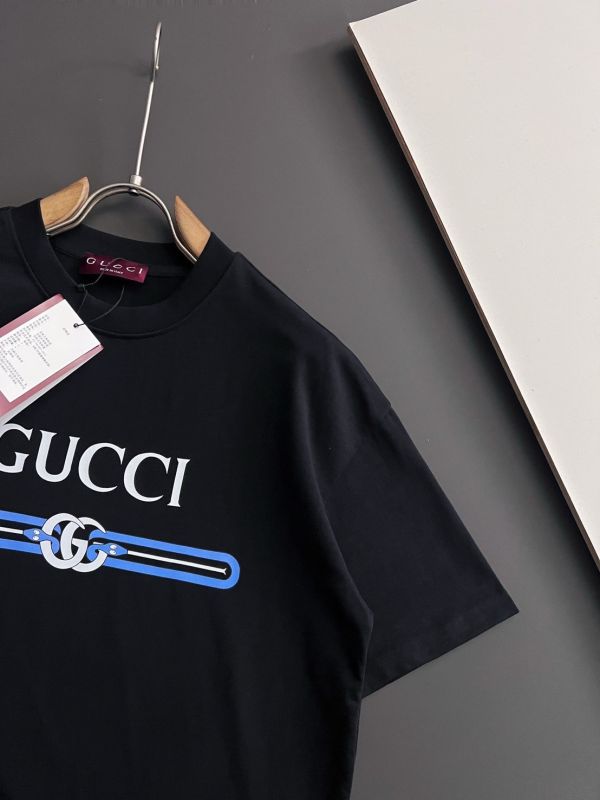 Gucc*春夏新款男女同款短袖T恤 