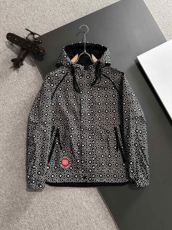 巴黎世家 早春2025最新款拉鍊連帽風衣夾克外套 