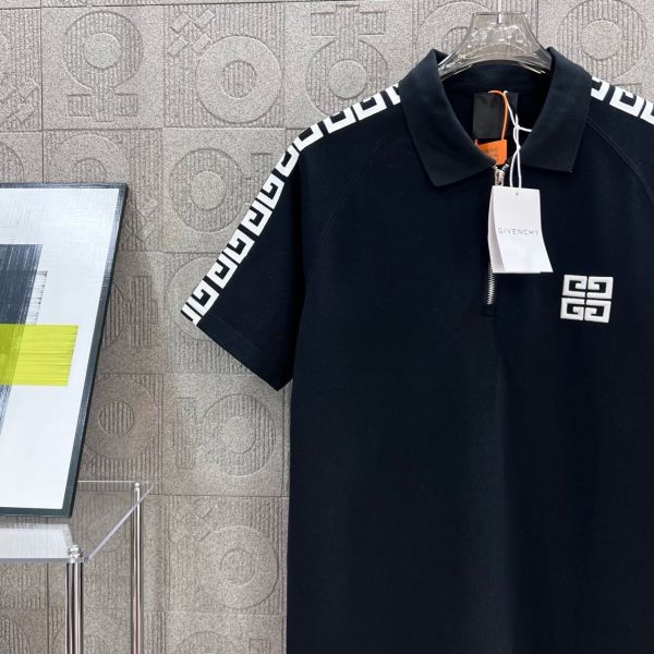 紀梵希拉鍊刺繡字母LOGO印花 Polo衫 