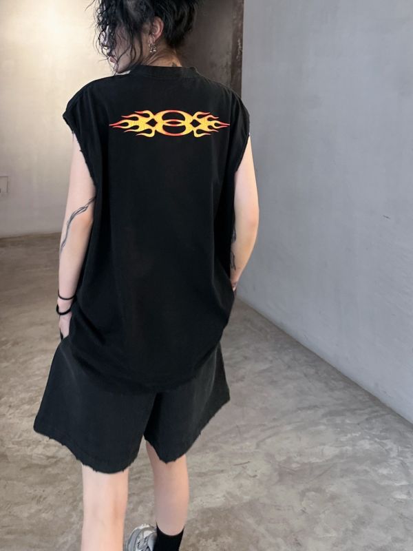BLCG 巴黎世家火焰雙環新款坎袖背心 