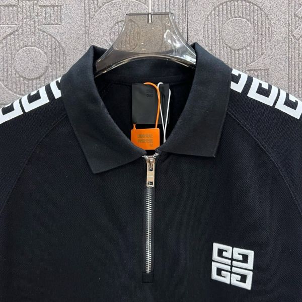 紀梵希拉鍊刺繡字母LOGO印花 Polo衫 