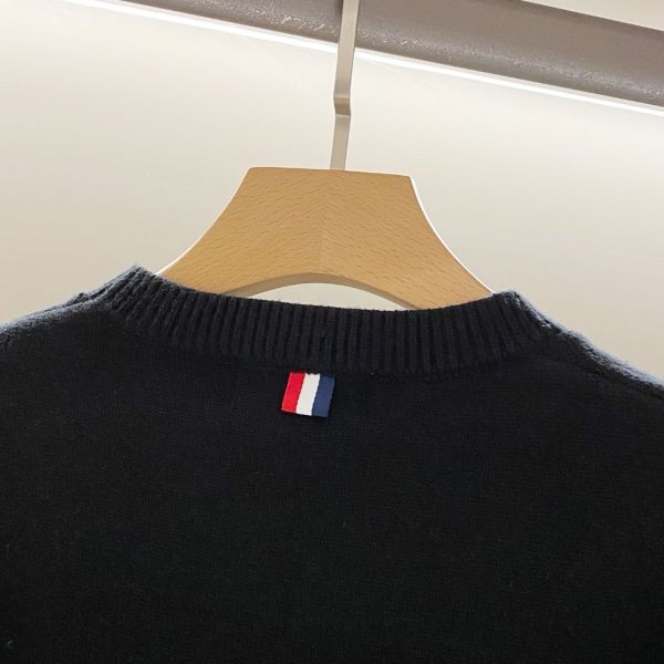 Thm browe 四槓經典男士圓領羊毛衫 