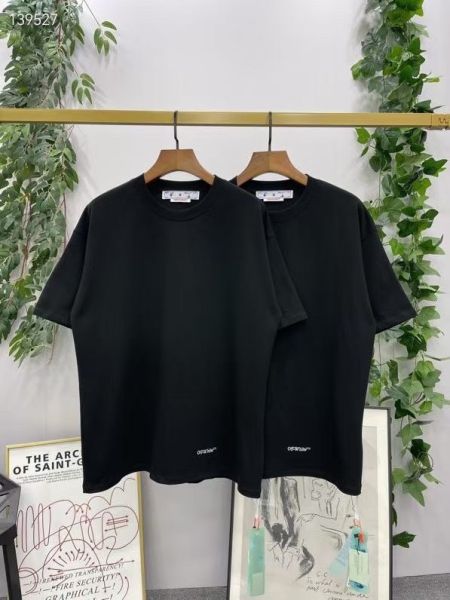 off-white  刺繡不規則班馬線款短袖T恤 