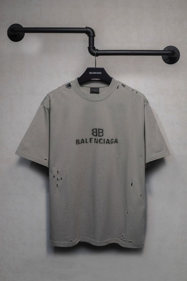 𝐁A𝐋EN𝐂IA𝐆A 馬賽克雙B印花短袖T恤 