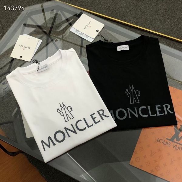 Moncler蒙口2024新款logo硅膠印花短袖T恤 