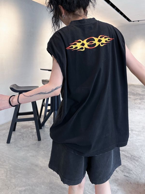 BLCG 巴黎世家火焰雙環新款坎袖背心 