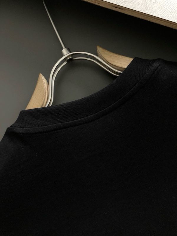 春夏頂級白色領口字母分割膠印經典百搭短袖 