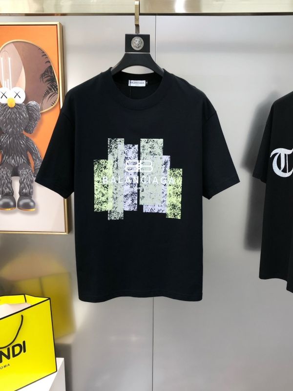 巴黎世家2025春夏新款原單男士圓領短袖T恤 