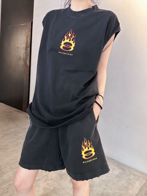 BLCG 巴黎世家火焰雙環新款坎袖背心 