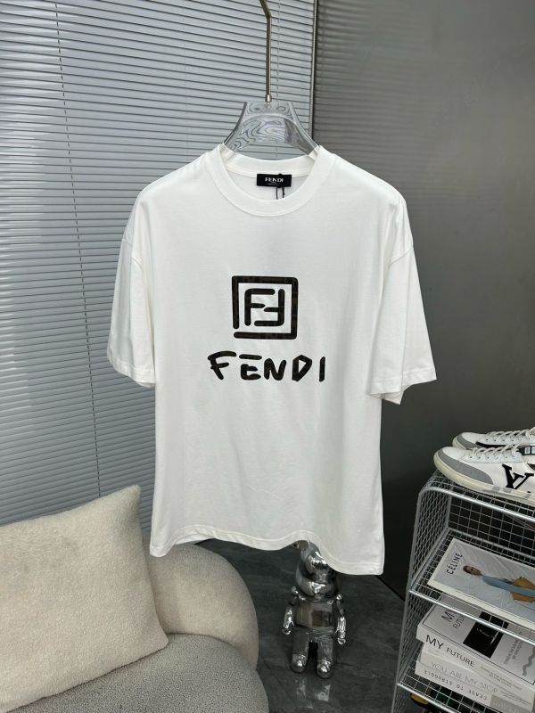 FENDI芬迪春夏新款高克重重磅圓領短袖 