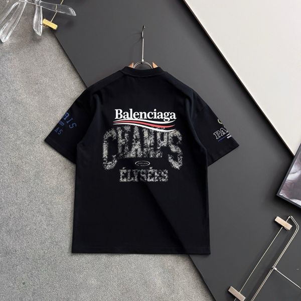 Bal*、 2025春夏新款男女同款短袖T恤 