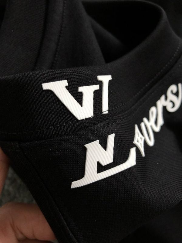 春夏頂級白色領口字母分割膠印經典百搭短袖 