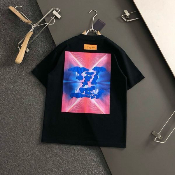 LV經典藍天白雲彩色刺繡重磅短袖 