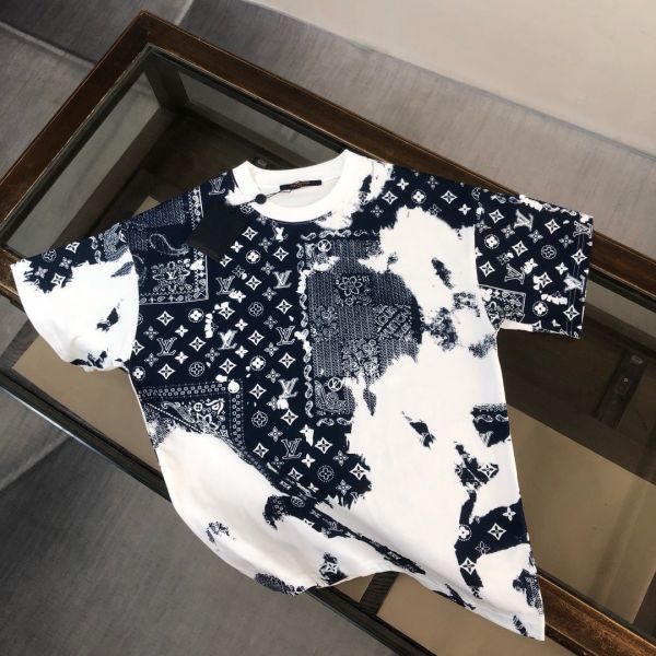 圓領短袖滿版染印花休閒T恤 