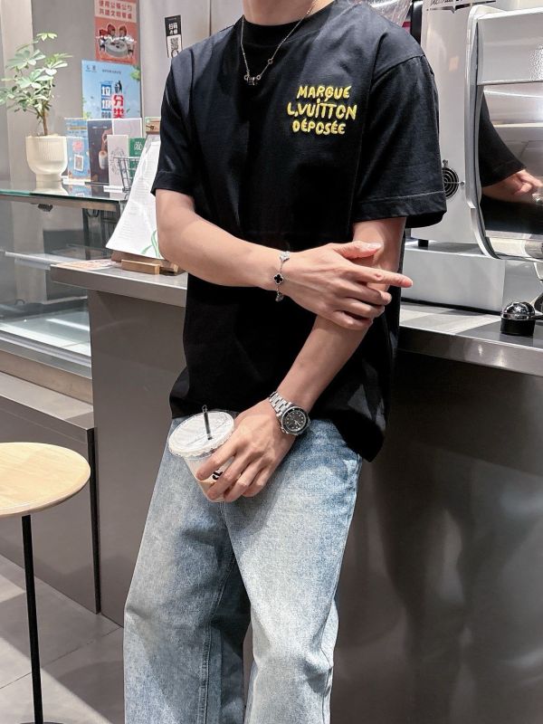 LV 春夏新款棉質圓領短袖T恤 