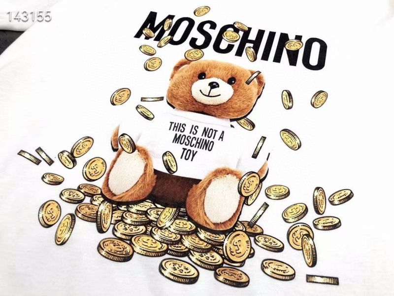 MOSCHINO金幣可愛小熊數碼直噴印花短袖 