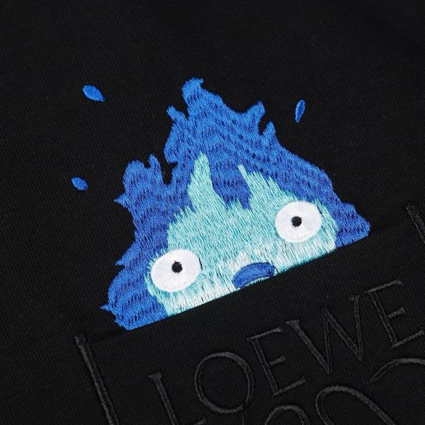 loewe 火焰刺繡純棉情侶短袖t恤 