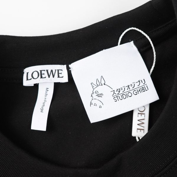 loewe 火焰刺繡純棉情侶短袖t恤 