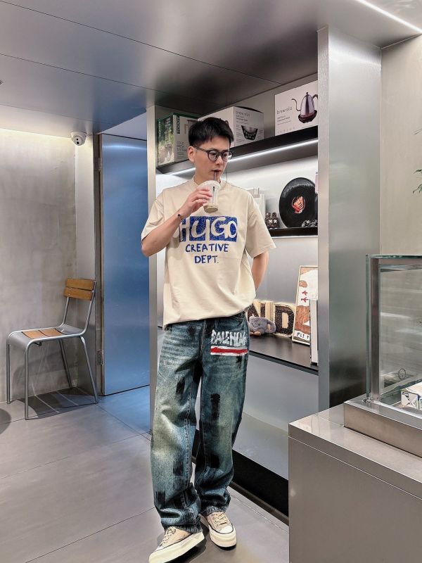 巴黎 定制面料牛仔褲 