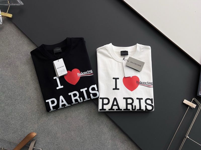 Bal*、 2025春夏新款男女同款短袖T恤 