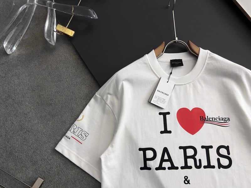 Bal*、 2025春夏新款男女同款短袖T恤 