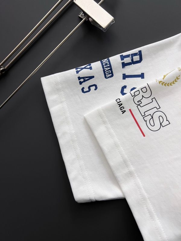 Bal*、 2025春夏新款男女同款短袖T恤 