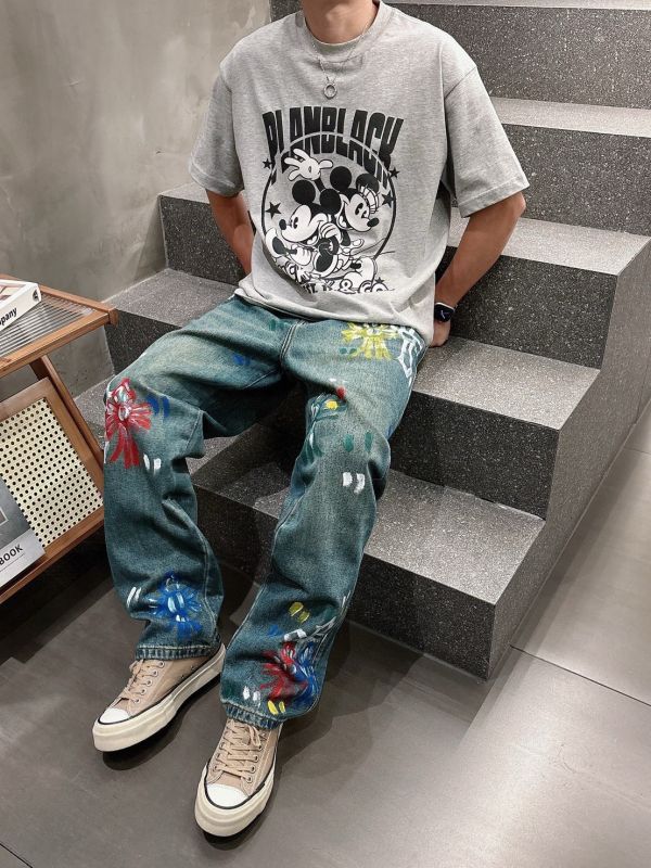 克羅 闊腿牛仔 