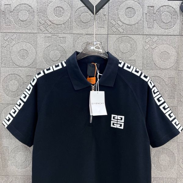 紀梵希拉鍊刺繡字母LOGO印花 Polo衫 