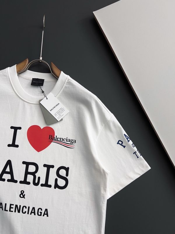 Bal*、 2025春夏新款男女同款短袖T恤 