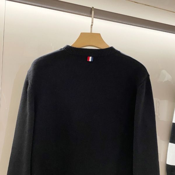 Thm browe 四槓經典男士圓領羊毛衫 