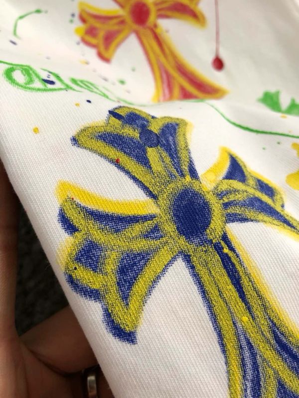 25早春最新經典十字梵文手繪重磅短袖 