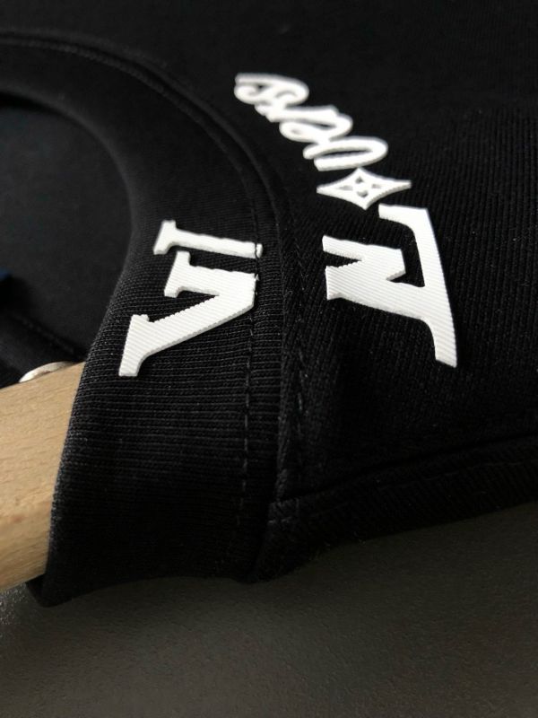 春夏頂級白色領口字母分割膠印經典百搭短袖 