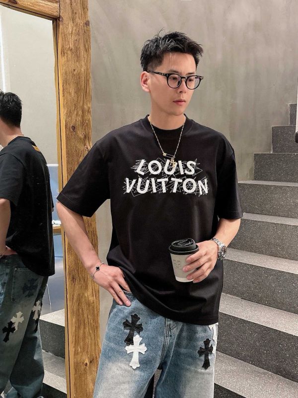 LV春夏新款首發專櫃最新款短袖圓領T恤 