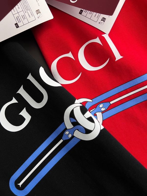 Gucc*春夏新款男女同款短袖T恤 