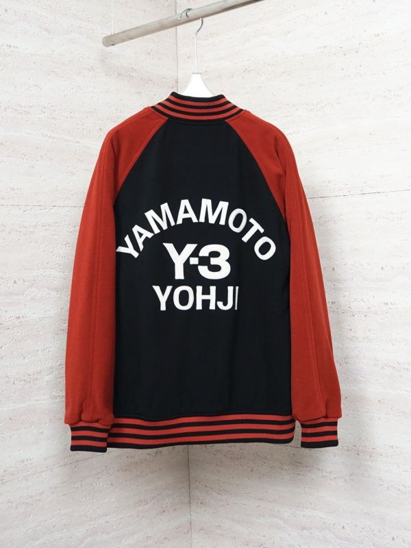 Y3簽名撞色拼接剪裁夾棉棒球服 