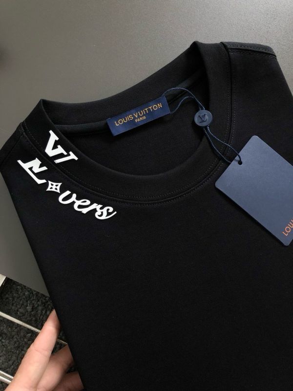 春夏頂級白色領口字母分割膠印經典百搭短袖 