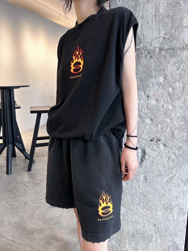 BLCG 巴黎世家火焰雙環新款坎袖背心 