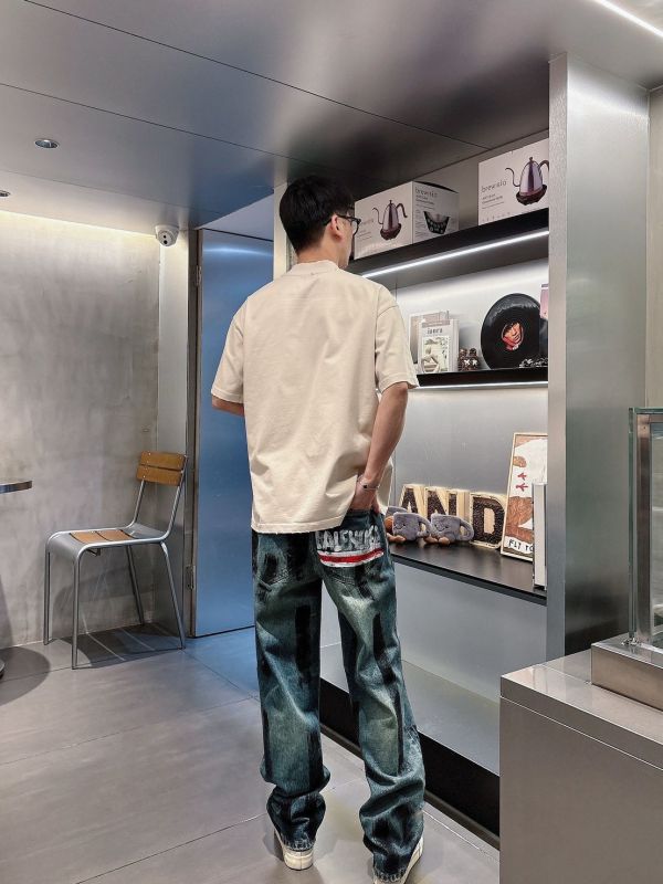 巴黎 定制面料牛仔褲 