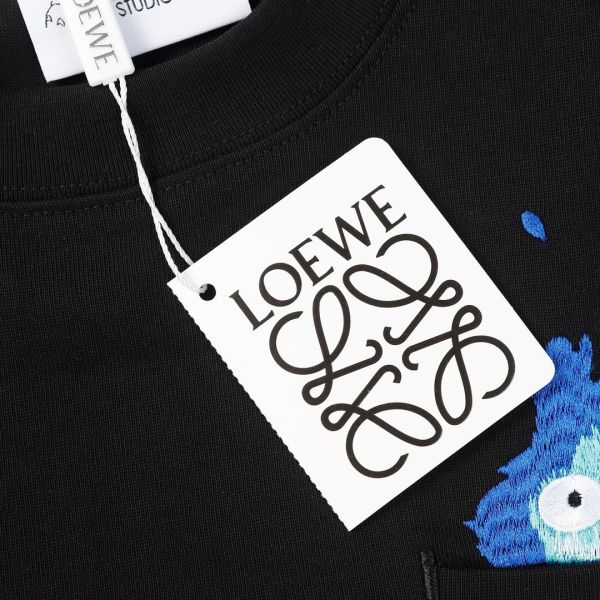 loewe 火焰刺繡純棉情侶短袖t恤 