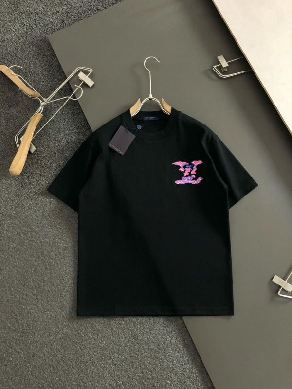 LV經典藍天白雲彩色刺繡重磅短袖 