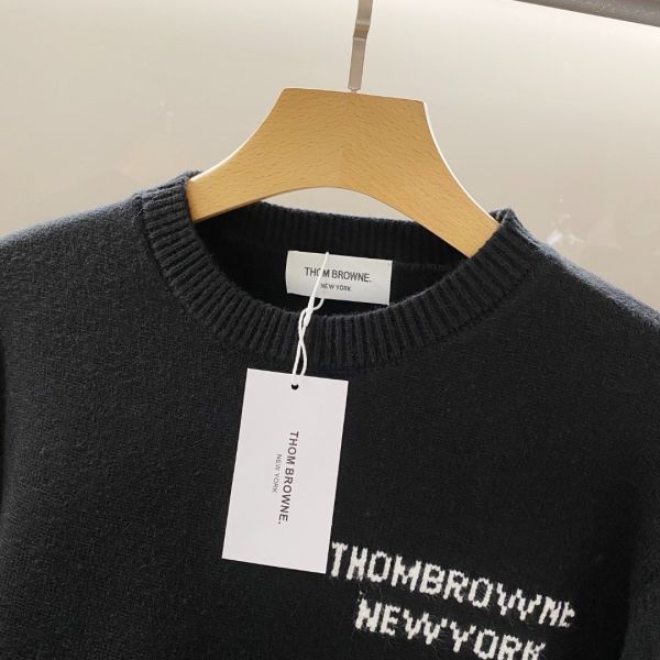 Thm browe 四槓經典男士圓領羊毛衫 