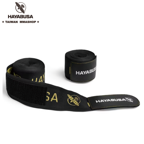 HAYABUSA LOGO手綁帶4.5M-黑金 手綁帶,拳擊手綁帶,手綁帶推薦,立技運動,立技運動手綁帶